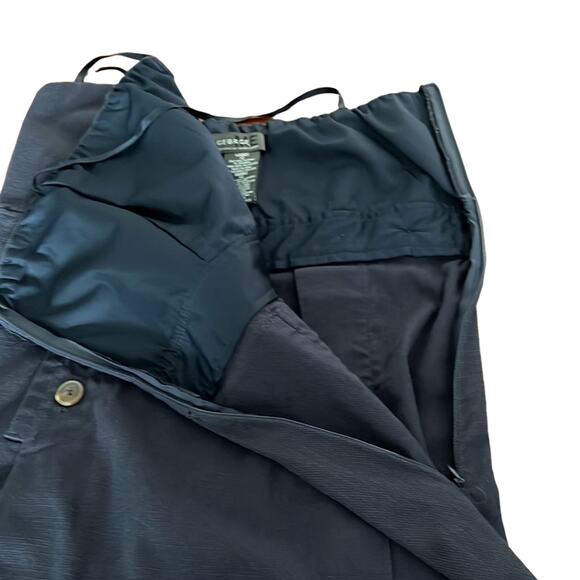 George By Mark Eisen Navy Blue Linen Look Dress Woman Size 12 Strapless - Picture 4 of 9